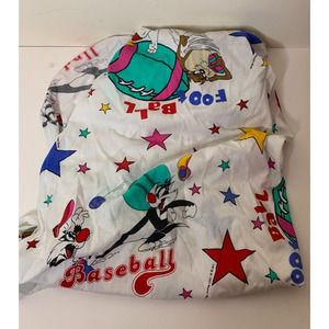Looney Tunes Sports Crib Youth Bed Fitted Sheet Warner Bros Vintage 1993 Gerber